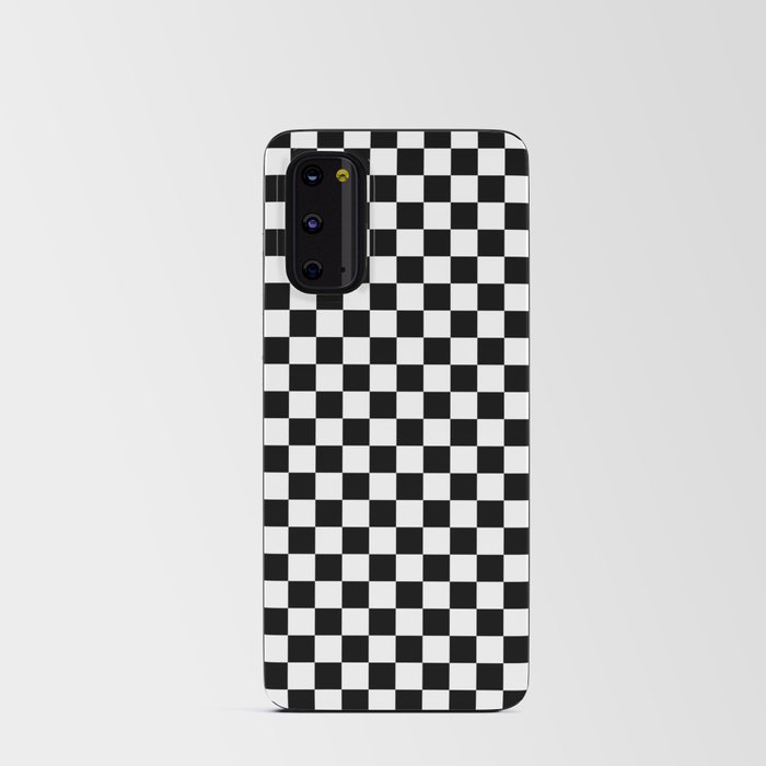 White and Black Checkerboard Android Card Case