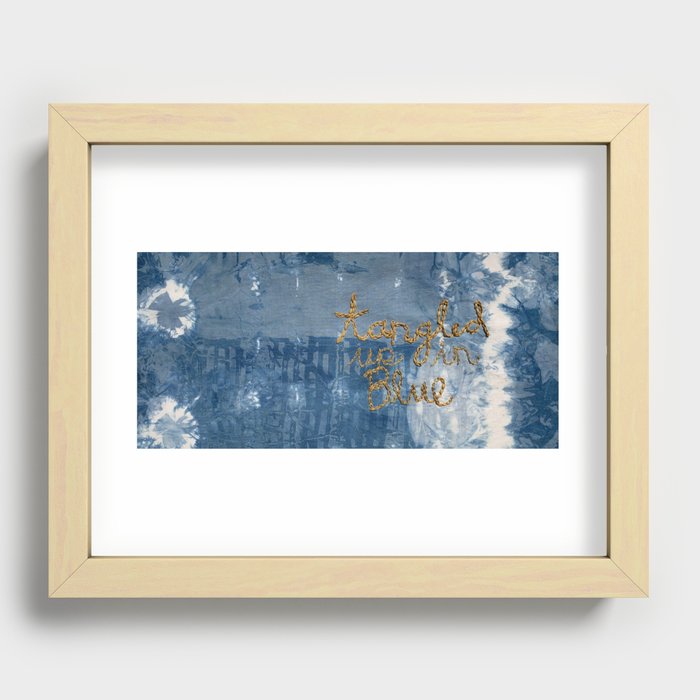 Tangled Up in Blue Tie Dye Bob Dylan Song Lyrics Embroidery Recessed Framed Print