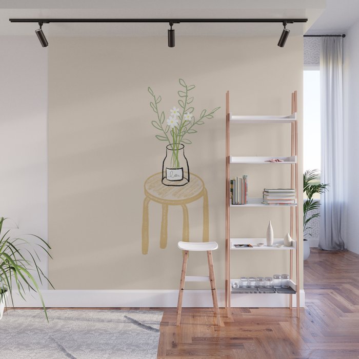 Vase on the stool Wall Mural