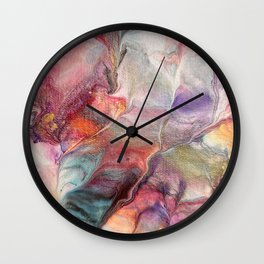 Color Alchemy 46 Colorful Reds, Pink, Golden Shimmers Wall Clock