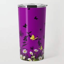 Daisies and Butterflies Travel Mug