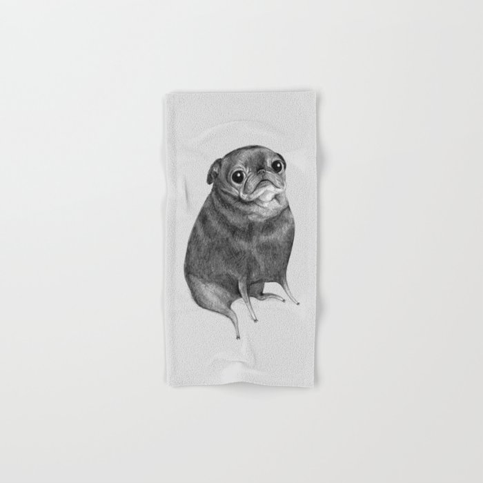 Sweet Black Pug Hand & Bath Towel