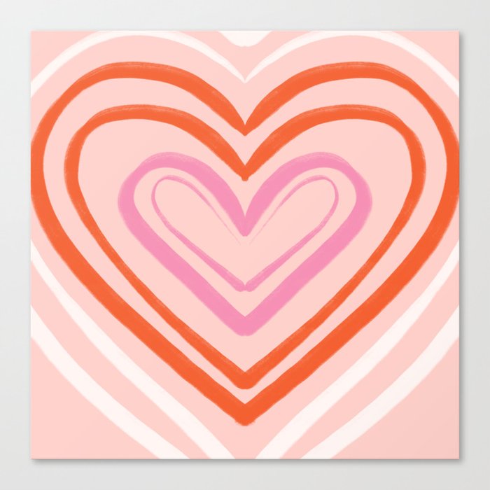 Heart Peach Canvas Print