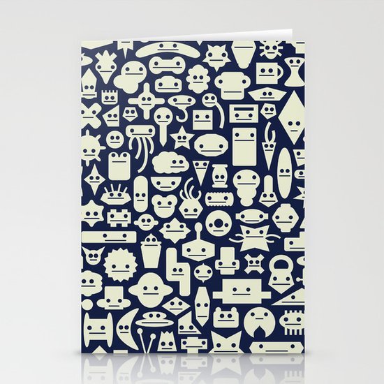 Shapes With Faces Stationery Cards