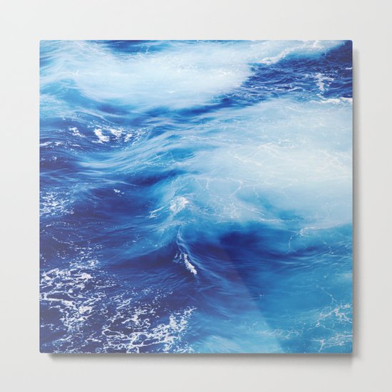Blue Ocean Water Waves Metal Print