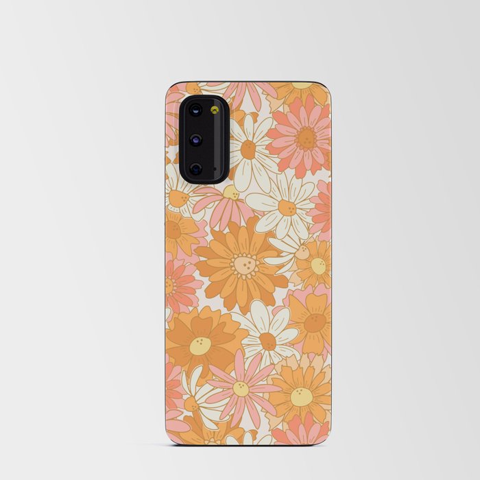 70s Floral - Pink & Orange Android Card Case