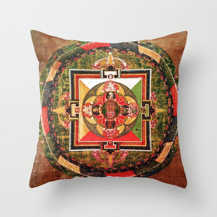 Buddhist Mandala Jungian Archetype Throw Pillow