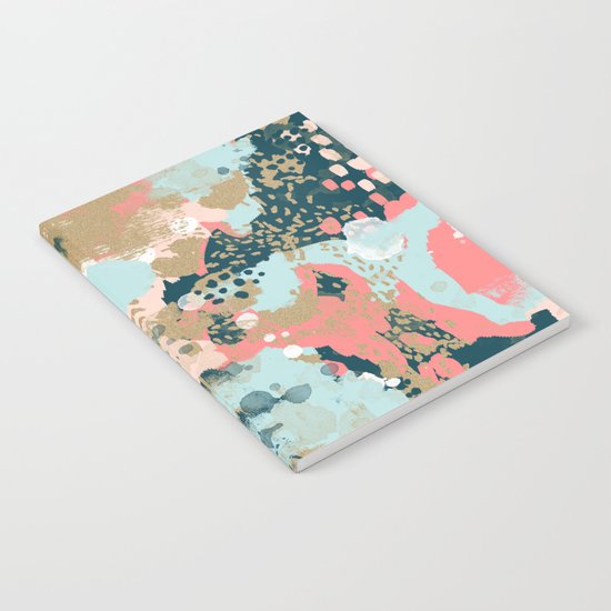 Eisley - Modern fresh abstract painting in bright colors perfect for trendy girls decor college Notebook