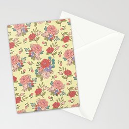Vintage Florals - Yellow Stationery Card