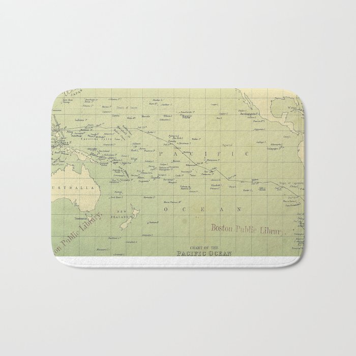 Vintage Map of The Pacific Ocean (1874) Bath Mat