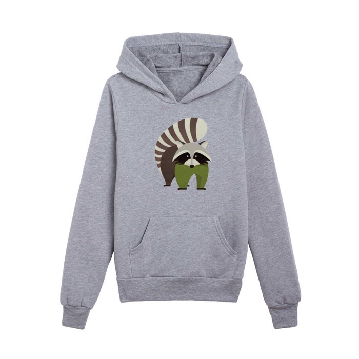 Whimsy Raccoon Kids Pullover Hoodie