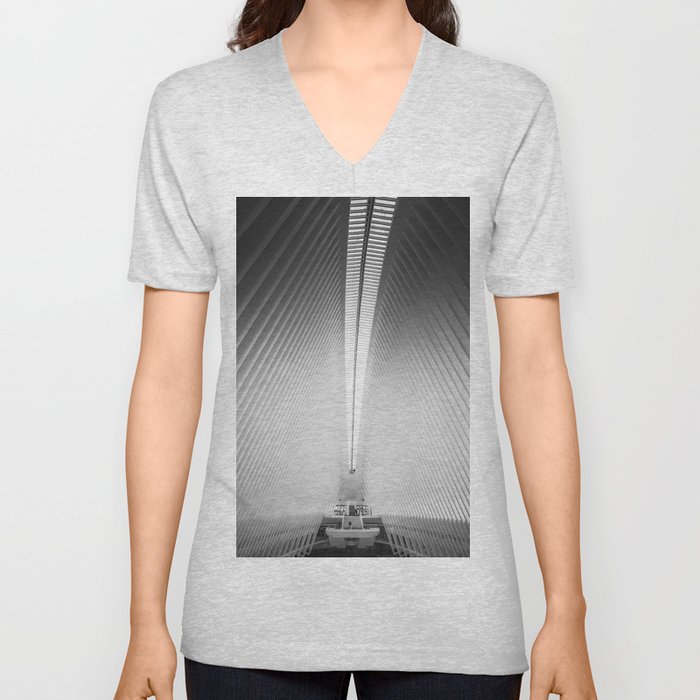 Architecture in New York City - Black and White V Neck T Shirt