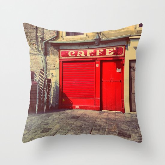 Caffè in Red Throw Pillow
