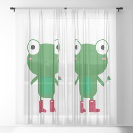 Frog in boots Sheer Curtain