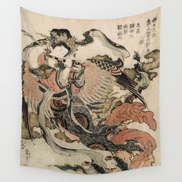 Hokusai, Aspara and the flute – musician manga, japan,hokusai,japanese,北斎,ミュージシャン Wall Tapestry