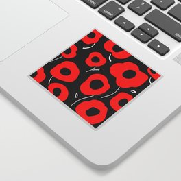 Red flowers pattern Sticker