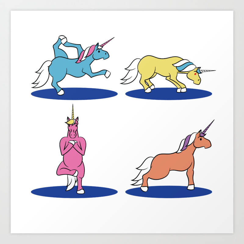 A Cute Unicorn Tee Doing Yoga T Shirt Design Meditate Stretch