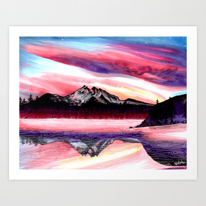 Sunset Mountain Art Print By Theartofrachel Society6