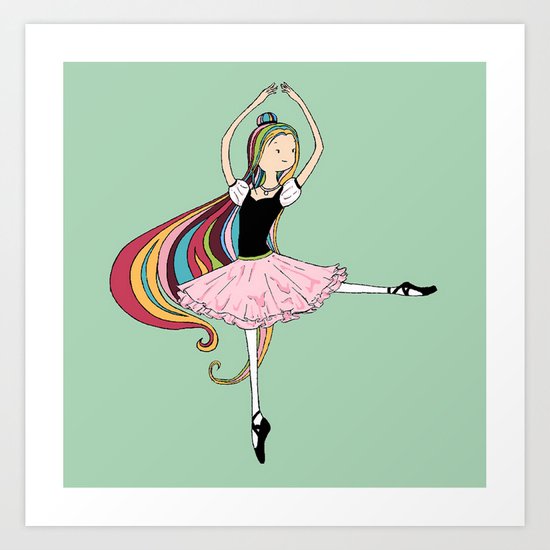 Colorful Ballerina Art Print