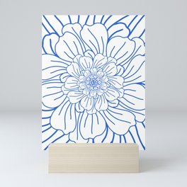 Blue Flower Outline Mini Art Print