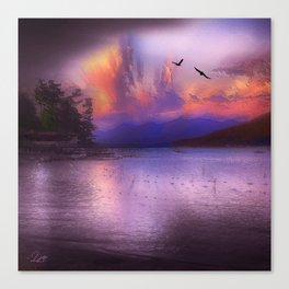 Adirondack Sundown on Lake George New York  Canvas Print