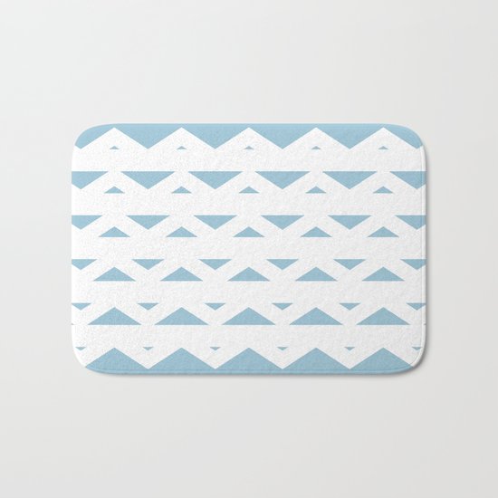 Triangle Chevron Aquamarine Bath Mat