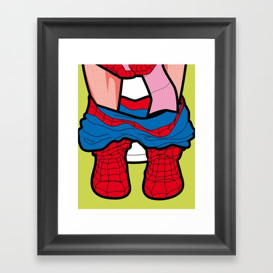 The secret life of heroes - SpiderPoo Framed Art Print