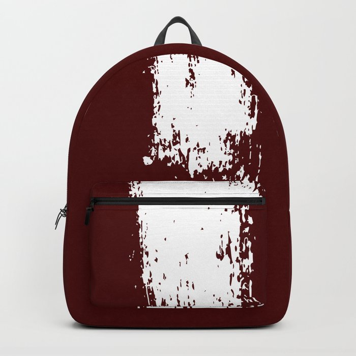 Brushstroke Maroon & White - Minimalist Design Backpack