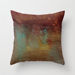 Copper, Gold, and Turquoise Textures Throw Pillow