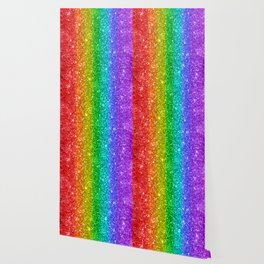 Glittery Rainbow - Twin Bedding Wallpaper