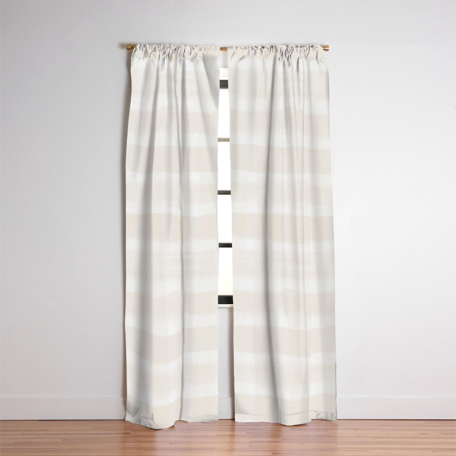 Creamy Off White Sw7012 Watercolor Brushstroke Plaid Pattern On