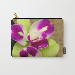 Proudly Peloric Purple... Carry-All Pouch | Brickwall, Funcaption, Photo, Purple, Cellophane, Stilllife, Bicolor, Flowers, Oneofacard, Cattleya 