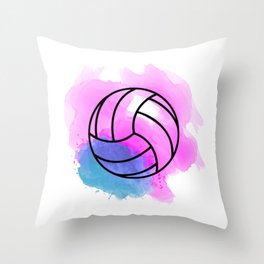 Volleyball Watercolor Throw Pillow