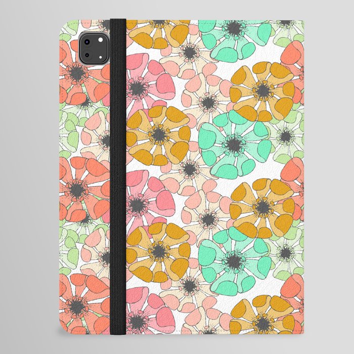 melon colors poppy floral arrangements iPad Folio Case