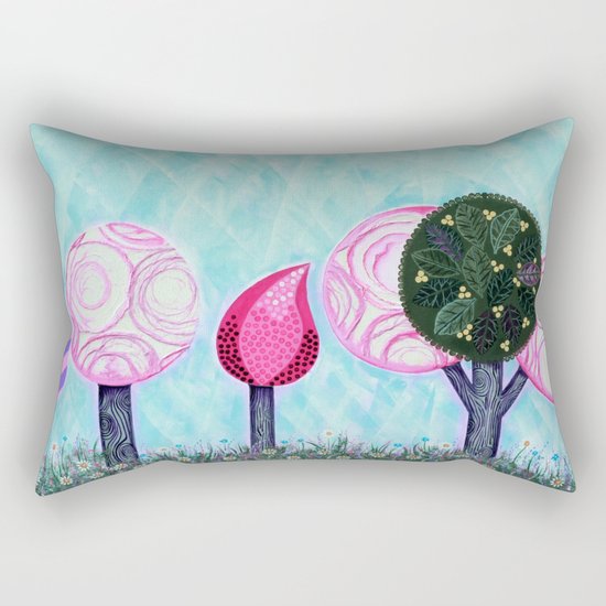 Pink grove Rectangular Pillow