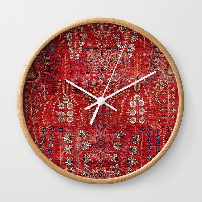 Sultanabad Arak West Persian Rug Print Wall Clock