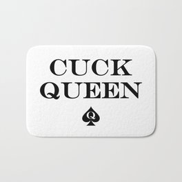 Queen of spades cuckold or hotwife logo with cuck text Bath Mat