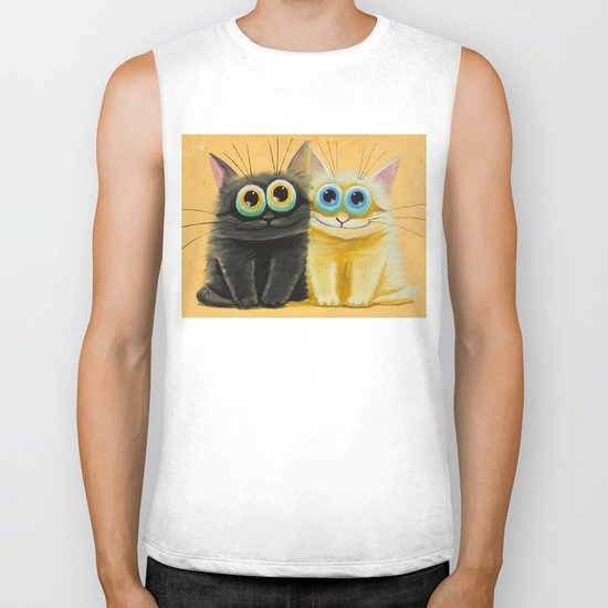 cat play Biker Tank