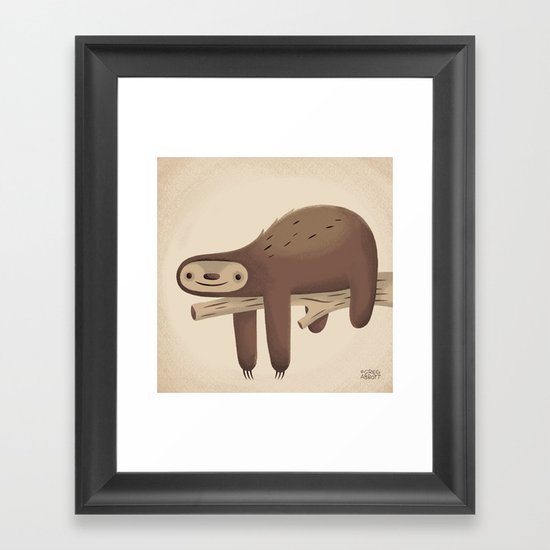 All in Good Time (Sloth) Framed Art Print