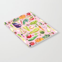 Veggie Party Pink Notebook