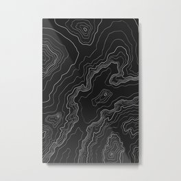Black & White Topography map Metal Print