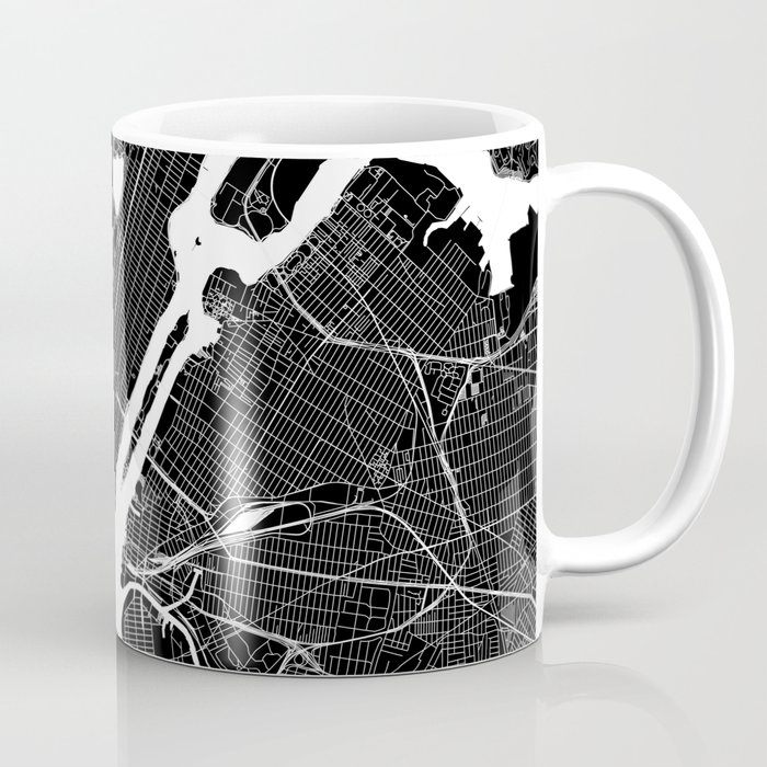 New York City Black And White Map Coffee Mug