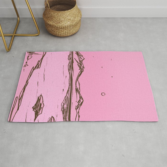Pink Landscape Minimalist Art Rug