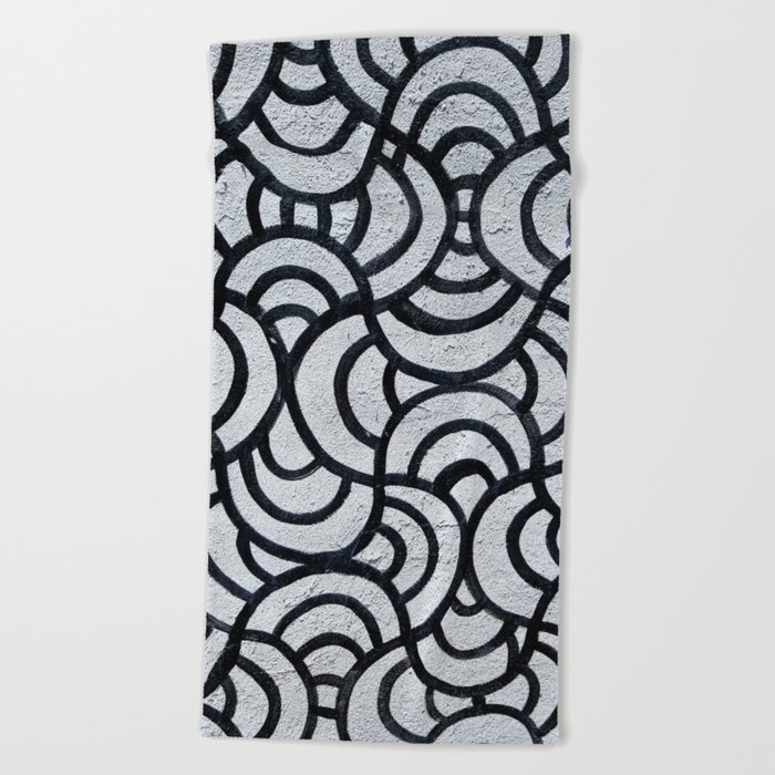 wavy grey Beach Towel