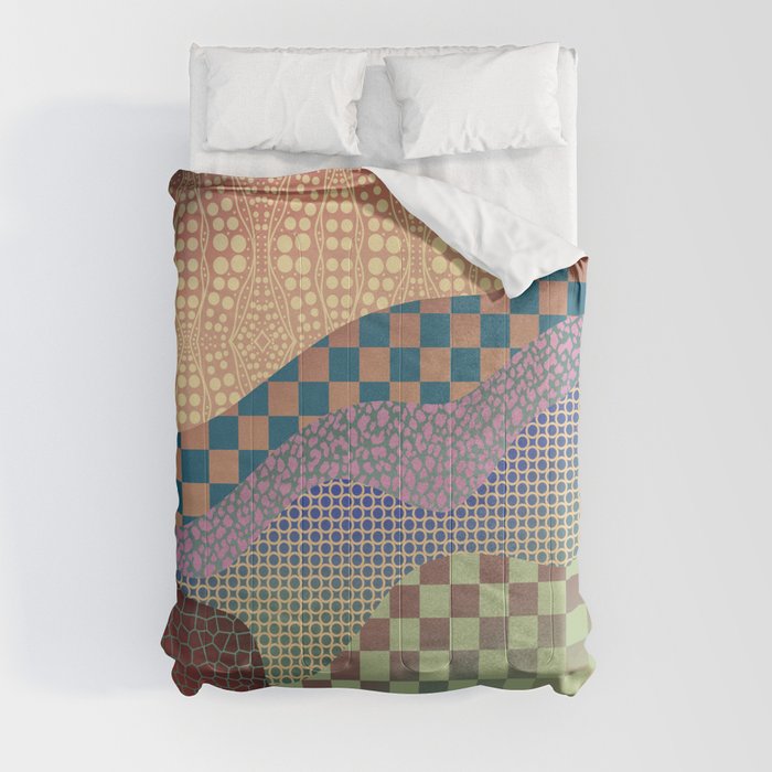 Aboriginal pattern flow collage Comforter