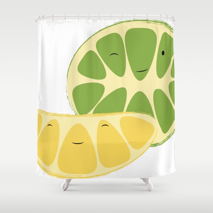 Lemon Amp Lime Zest Friends Shower Curtain By Pandavision