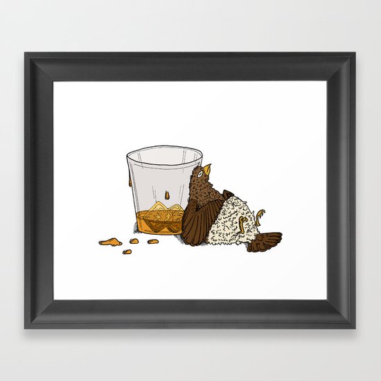 Thirsty Grouse - Colored with White Background Framed Art Print