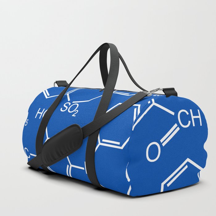 Chemistry chemical bond design pattern background blue Duffle Bag
