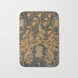 Vintage Golden Deer and Royal Crest Design (1501) Bath Mat