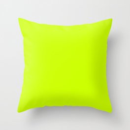 Fluorescent Yellow - solid color Throw Pillow